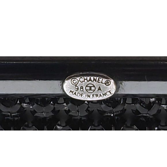 Vintage CHANEL Black Swarovski Crystal Mesh Bracelet 1998 - Picture 6 of 12